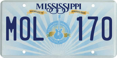 MS license plate MOL170