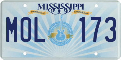 MS license plate MOL173