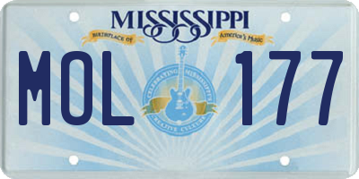 MS license plate MOL177