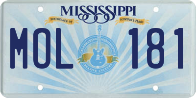 MS license plate MOL181