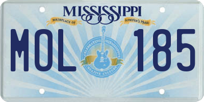 MS license plate MOL185