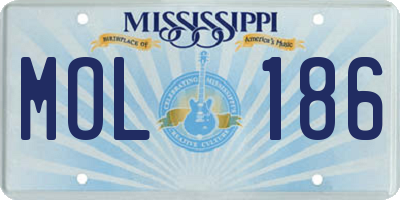 MS license plate MOL186
