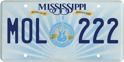MS license plate MOL222