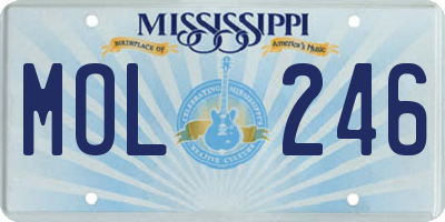 MS license plate MOL246