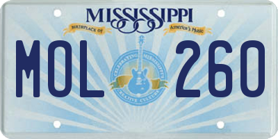 MS license plate MOL260