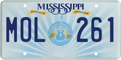 MS license plate MOL261