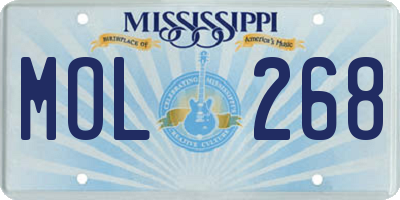 MS license plate MOL268