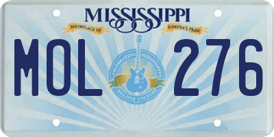 MS license plate MOL276