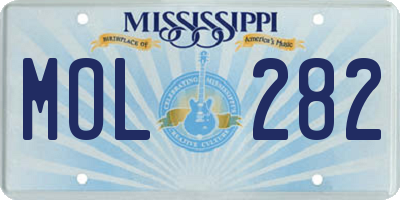 MS license plate MOL282