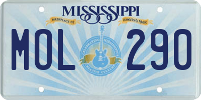 MS license plate MOL290
