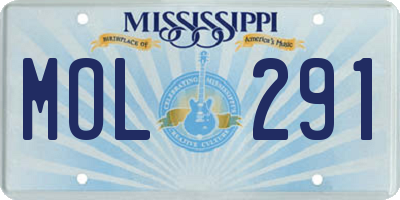 MS license plate MOL291