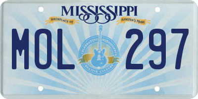 MS license plate MOL297