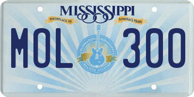 MS license plate MOL300
