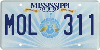 MS license plate MOL311