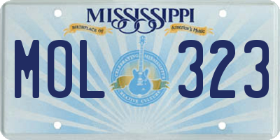MS license plate MOL323