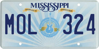 MS license plate MOL324