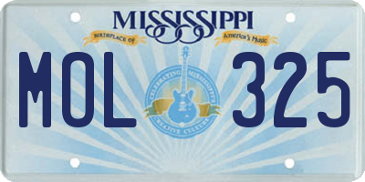 MS license plate MOL325