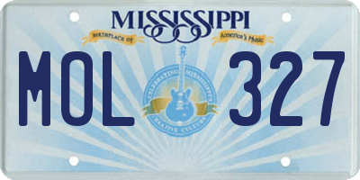 MS license plate MOL327
