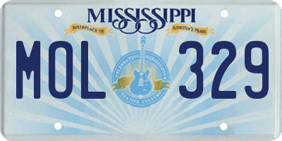 MS license plate MOL329