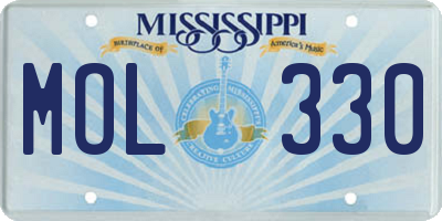 MS license plate MOL330
