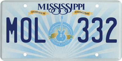 MS license plate MOL332