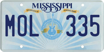 MS license plate MOL335