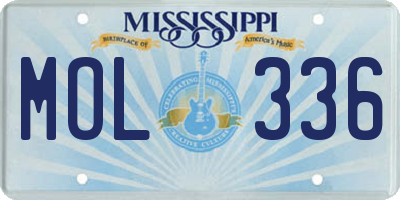 MS license plate MOL336