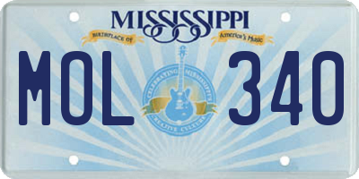 MS license plate MOL340
