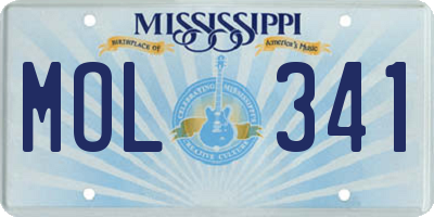 MS license plate MOL341