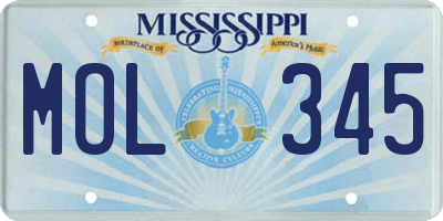 MS license plate MOL345