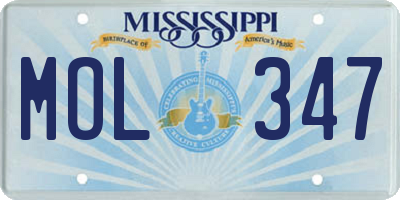 MS license plate MOL347