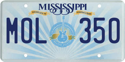 MS license plate MOL350