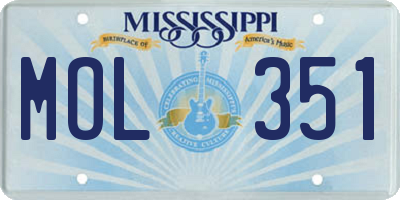 MS license plate MOL351