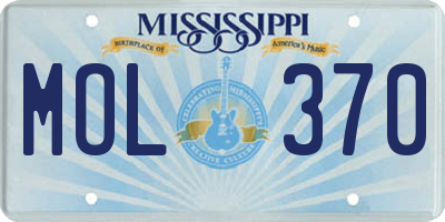 MS license plate MOL370