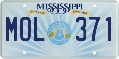 MS license plate MOL371