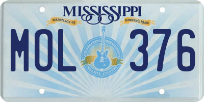 MS license plate MOL376