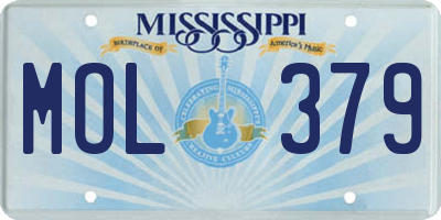 MS license plate MOL379