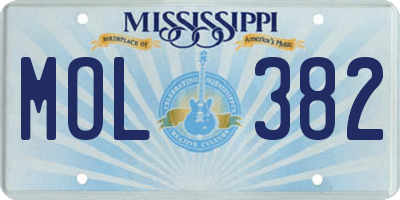 MS license plate MOL382
