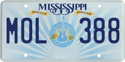 MS license plate MOL388