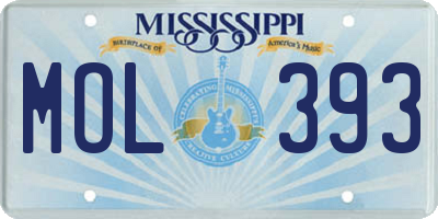 MS license plate MOL393