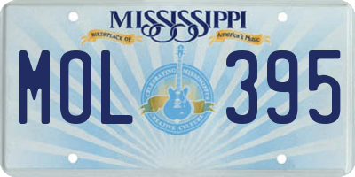 MS license plate MOL395