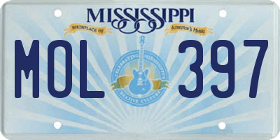 MS license plate MOL397