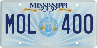 MS license plate MOL400