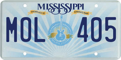 MS license plate MOL405