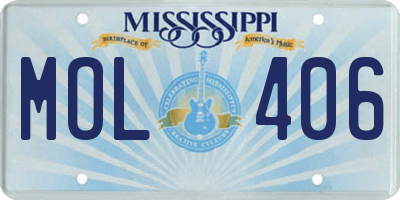 MS license plate MOL406