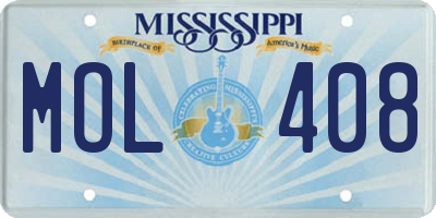 MS license plate MOL408