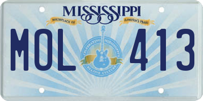 MS license plate MOL413
