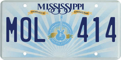 MS license plate MOL414