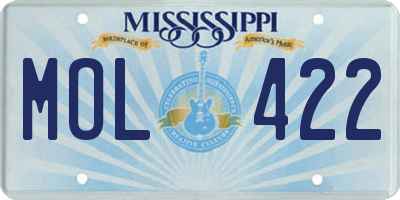 MS license plate MOL422