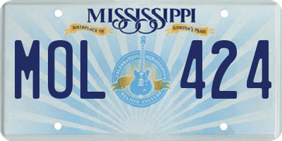 MS license plate MOL424